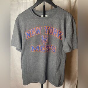 MLB Mens Charcoal New York Mets Team Logo T-Shirt Size large Fanatics
